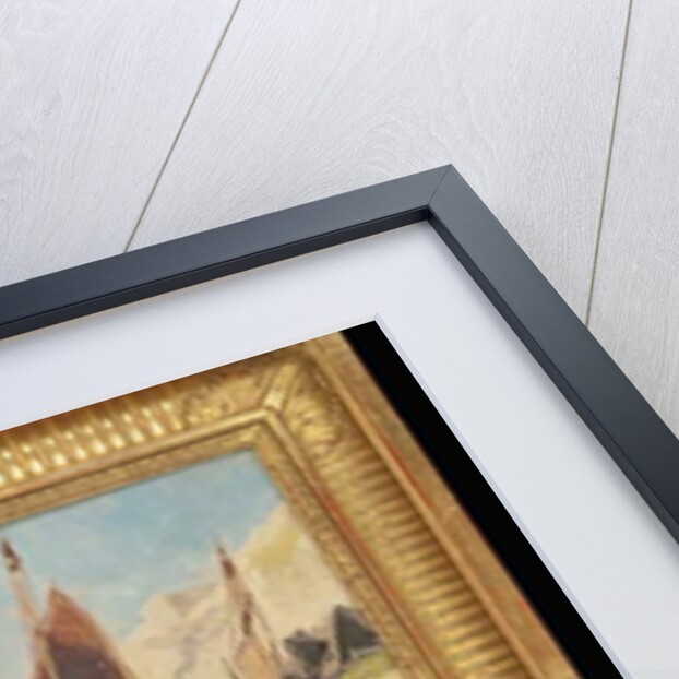 Fishing boats on the beach, Brittany by Eugene Deshayes