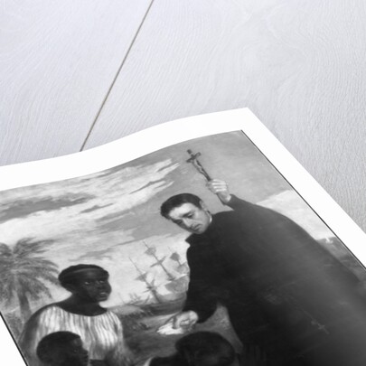 A Jesuit Missionary, perhaps Manuel de Nobrega or Peter Claver, Baptizing Blacks by Spanish School