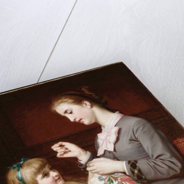 The Embroidery Lesson by Hugues Merle