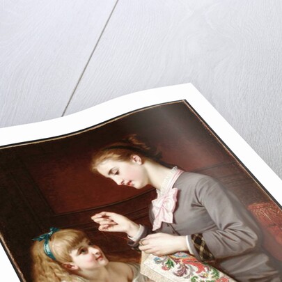 The Embroidery Lesson by Hugues Merle