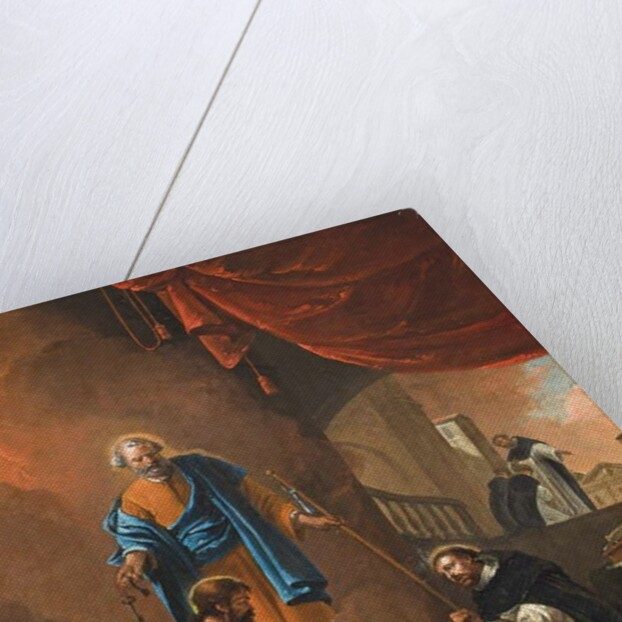 The Vision of Saint Dominic, with Saint Dominic blessing two missionary friars beyond by Thomas Wyck