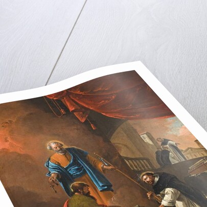 The Vision of Saint Dominic, with Saint Dominic blessing two missionary friars beyond by Thomas Wyck