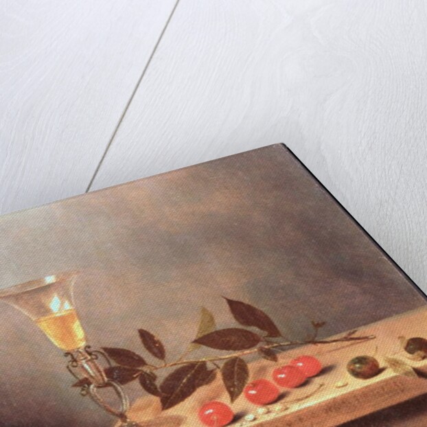 Facon de Venise Wine Glass and Cherries on a Ledge by Jan III van de Velde