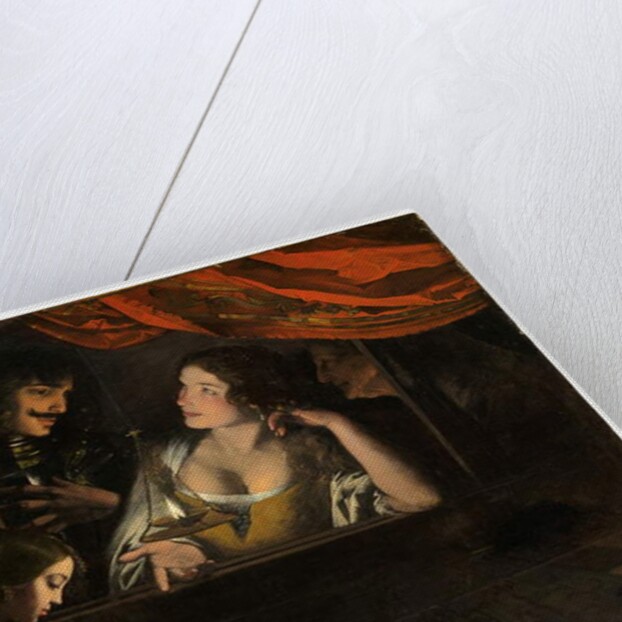 Figures in an interior around a lantern by Pietro Paolini