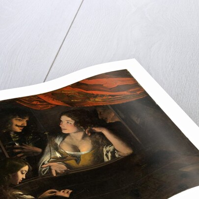 Figures in an interior around a lantern by Pietro Paolini