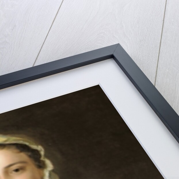 Portrait of a young woman, possibly Hannah, the artist's maid, holding a tea tray by Philippe Mercier