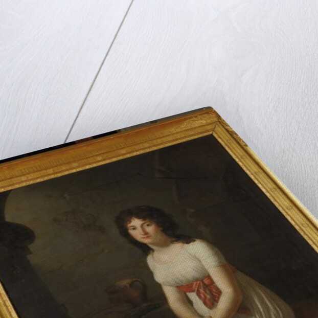 Citizen Tallien in a cell in La Force Prison, holding her cut hair, 1796 by Jean Louis Laneuville
