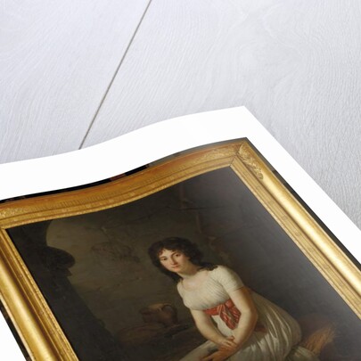 Citizen Tallien in a cell in La Force Prison, holding her cut hair, 1796 by Jean Louis Laneuville