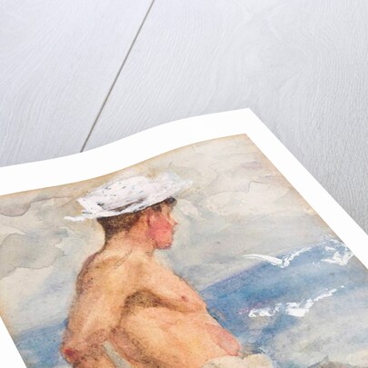 Study of a young man looking out to sea by Henry Scott Tuke