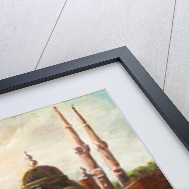 Turks rowing on the Bosphorus before a mosque by C. Granci