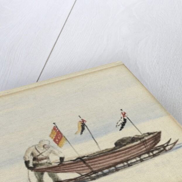 The sledge party to White Island, February 1902: Shackleton, Wilson and Ferrar preparing to set out, 1902 by Edward Adrian Wilson