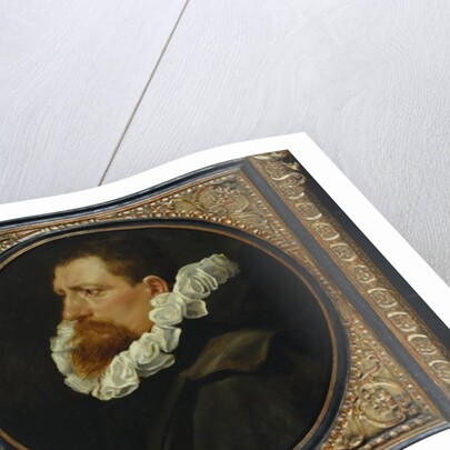 Portrait of a gentleman, small bust length, wearing a white ruff and grey cloak by Peter Paul Rubens