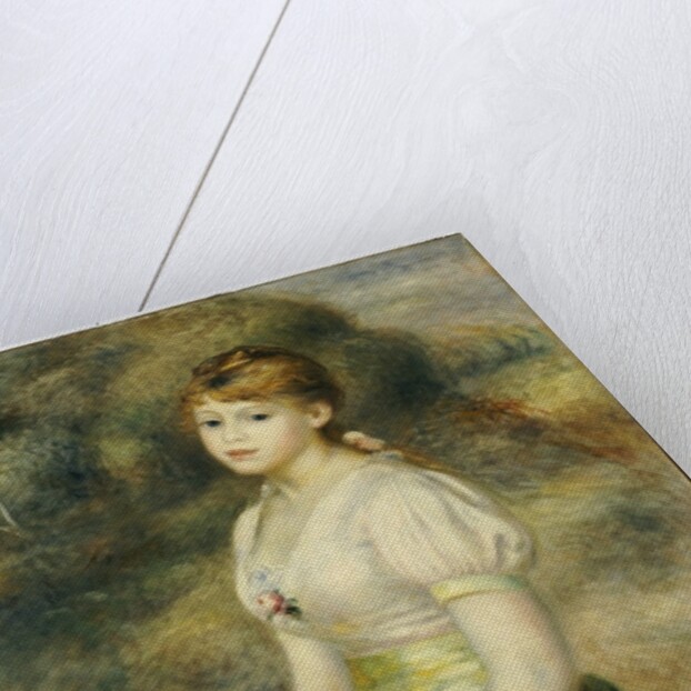 Young Girl with a Basket of Flowers by Pierre Auguste Renoir