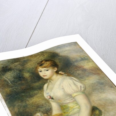 Young Girl with a Basket of Flowers by Pierre Auguste Renoir