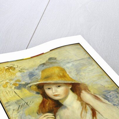 Young Girl with a Straw Hat, 1884 by Pierre Auguste Renoir