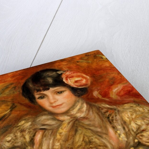 Girl with a Rose by Pierre Auguste Renoir