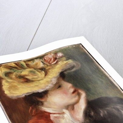 Head of a Girl with a Yellow Hat by Pierre Auguste Renoir