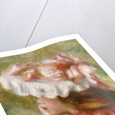 Head of a Young Girl in a Red Hat by Pierre Auguste Renoir