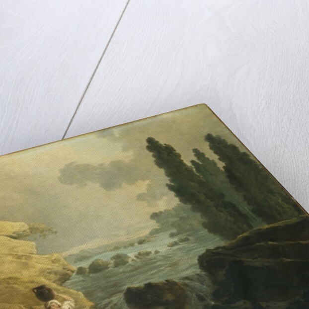 Washerwomen by a Cascade by Hubert Robert