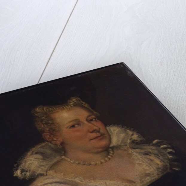 Portrait of a lady, bust length in a green dress with a white collar by Jacopo Robusti (circle of) Tintoretto