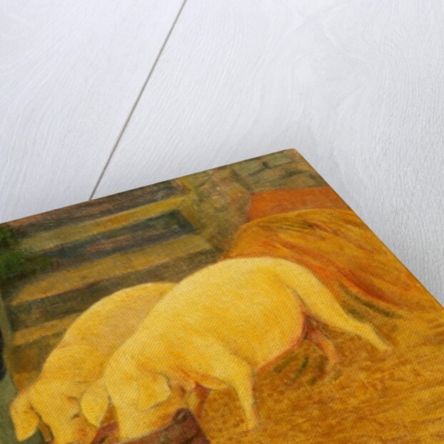 A Young Girl Feeding Two Pigs, 1889 by Paul Serusier