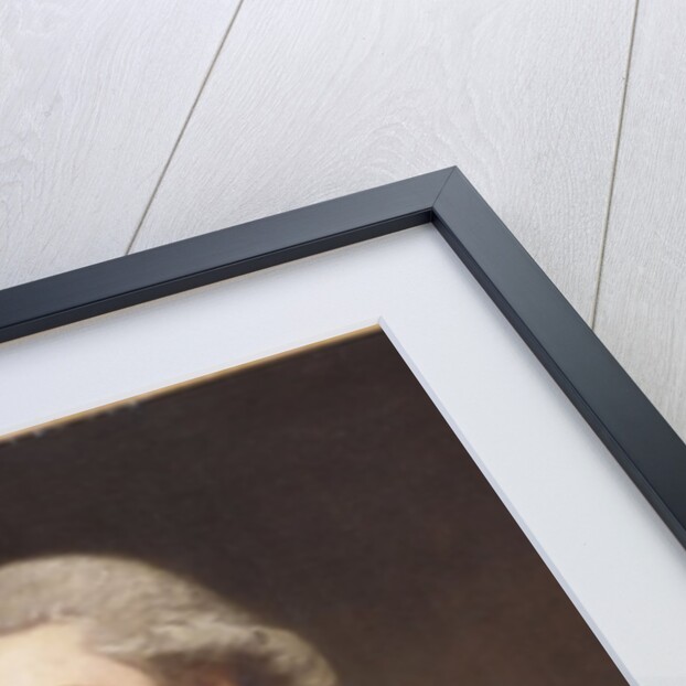 Portrait of James Dashwood, half length, wearing a blue jacket and white jabot by George Romney