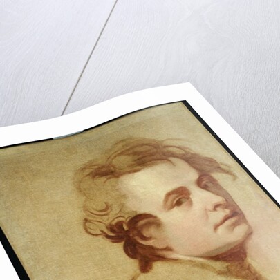 Portrait of the artist, bust length by George Romney