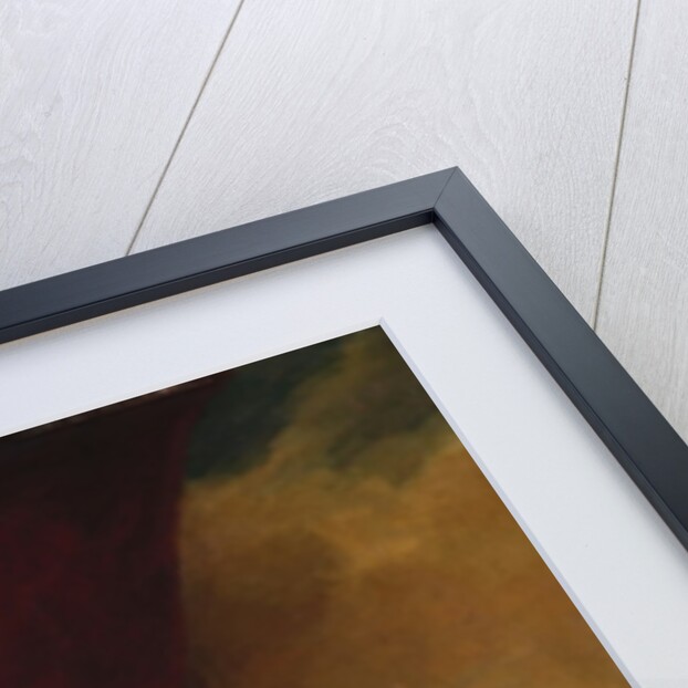 Portrait of Mrs. Uppleby, seated three-quarter length, wearing a white dress and bonnet with a black shawl by George Romney