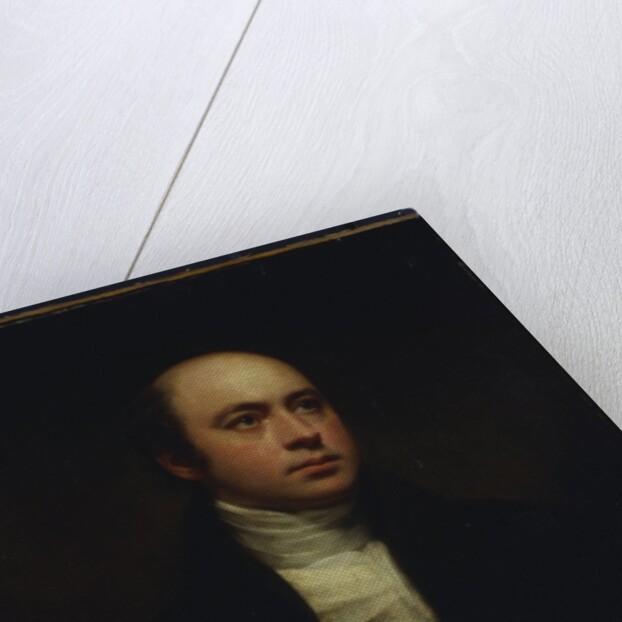 Portrait of Sir Francis Chantrey, in a dark jacket and white cravat by Henry Raeburn