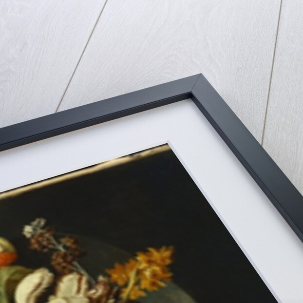 Tulips, Roses, Hyacinth, Auricula and other Flowers in a Sculpted Urn on a Stone Pedestal in a Niche. by Jan van (follower of) Huysum