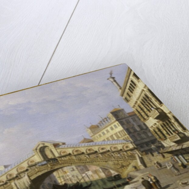 The Rialto Bridge Venice from the South with the Fondamenta Del Vin and the Fondaco Dei Tedeschi by Antonio Canaletto