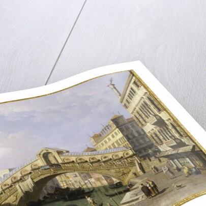 The Rialto Bridge Venice from the South with the Fondamenta Del Vin and the Fondaco Dei Tedeschi by Antonio Canaletto