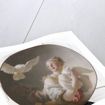 Girl Holding a Dove by Jean-Honore Fragonard