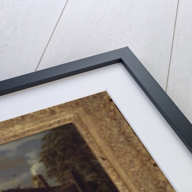 A River Landscape with Peasants Ferrying a Bull, Peasants by a Cottage Beyond by Aert van der Neer