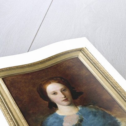 Portrait of Mrs. Prescott Decie, bust length, in a blue dress - a sketch by George Frederic Watts