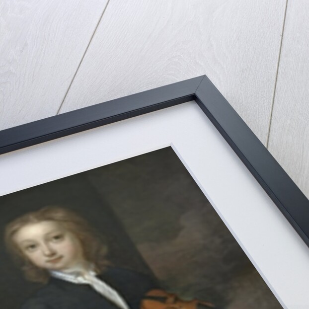 A young boy holding a violin and a young girl holding a doll by John (circle of) Vanderbank