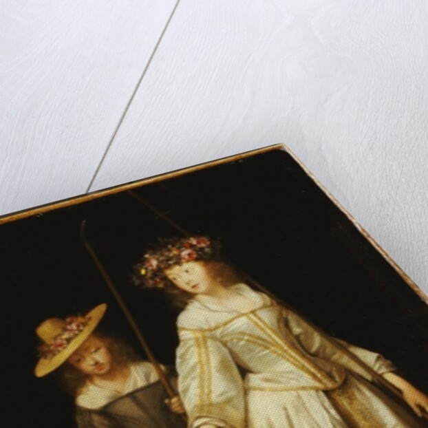 The artist's stepsister, with her younger sister Catharina giving her a flute, 1651 by Gerard ter Borch or Terborch