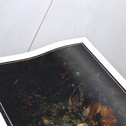 Peaches, Grapes, Pomegranates, Melons, a Corncob, Apricots, Plums, Pears, Acorns, 1718 by Rachel Ruysch