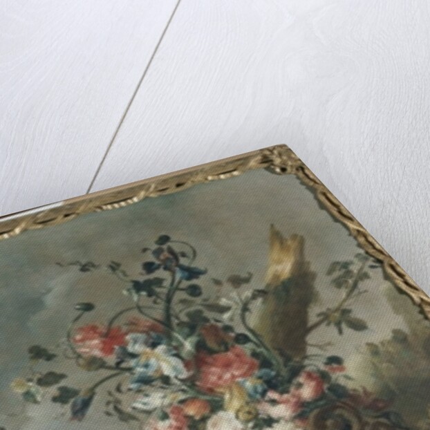 Flowers in a Sculpted Urn, with Melons and Parrot by Francesco Guardi