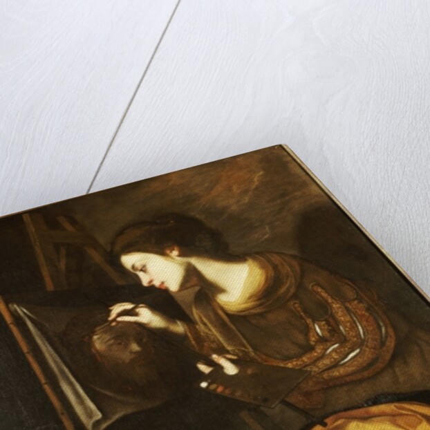 A Female Artist Painting the Image of the Sudarium by Francesco Guardi