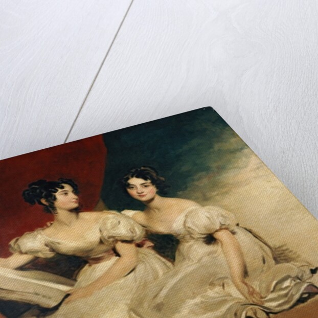 A double portrait of the Fullerton sisters, seated full length, in white dresses, c.1825 by Thomas Lawrence