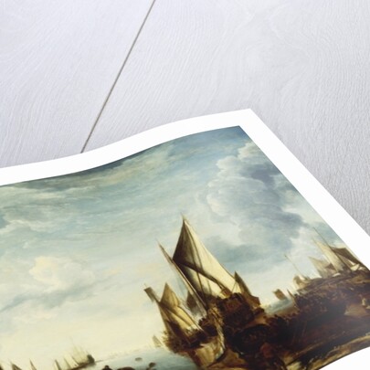 The Visit of the Stadholder, Prince Frederik Hendrik, to the Fleet of the States General at Dordrecht in 1646, before 1649 by Jan van de Capelle or Cappelle