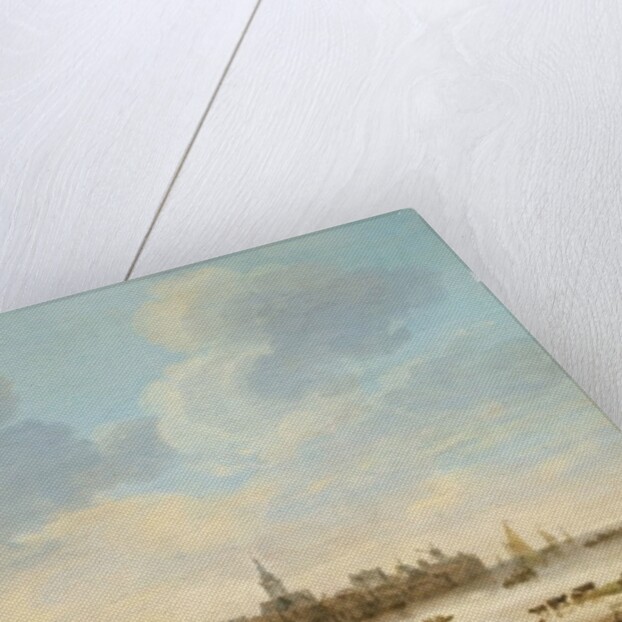 A town on the banks of a river, with a ferry, 1648 by Jan Josephsz van Goyen