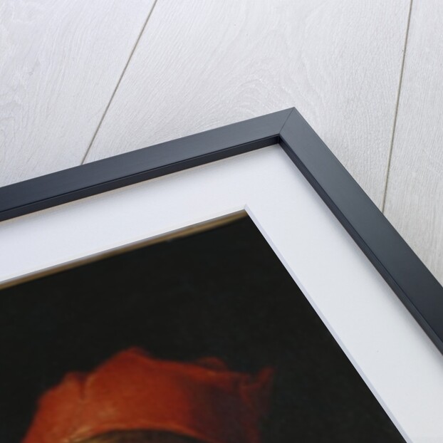 A boy, half length, in a blue jacket and a red hat, holding a pug on a cushion by Giacomo Ceruti