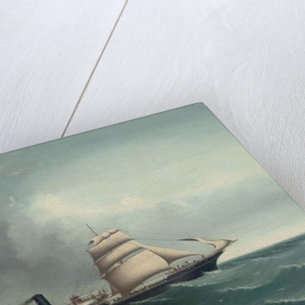 The Indo-China steamship Lightning under sail and steam, 1892 by Lai Fong