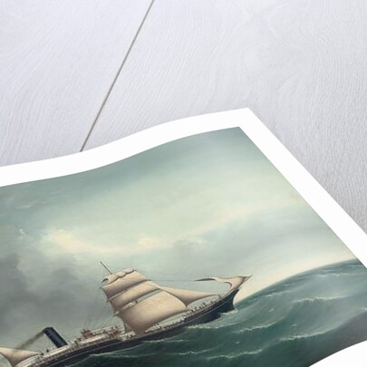 The Indo-China steamship Lightning under sail and steam, 1892 by Lai Fong