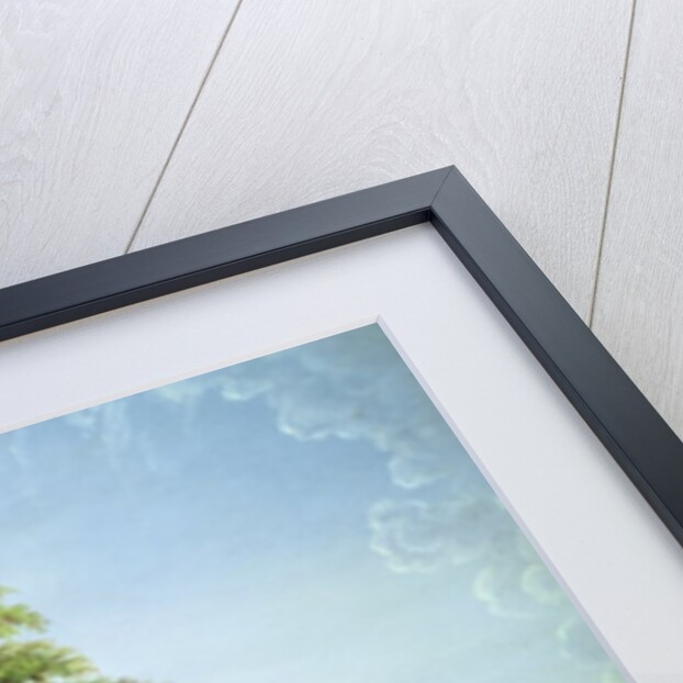 Buffalos Driven to the Edge of the Chasm opposite Garden Island, Victoria Falls by Thomas Baines