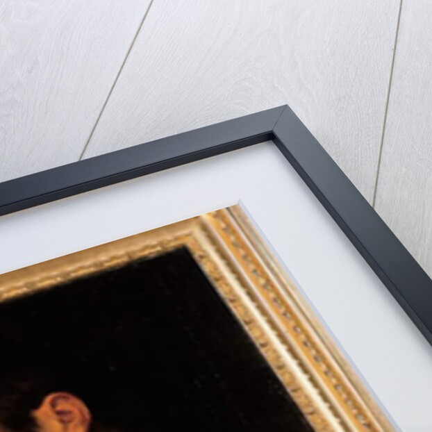 Portrait of the poet Pietro Aretino, bust-length, resting his head on his right hand by a ledge with a plant by Alessandro Bonvicino Moretto