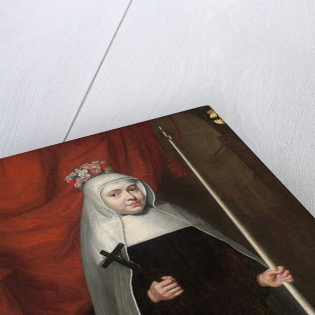 Portrait of a nun holding a crucifix and candle, 1678 by Pieter Leermans