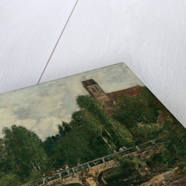 Saint-Cenery, the Church and the Bridge, 1892 by Eugene Louis Boudin